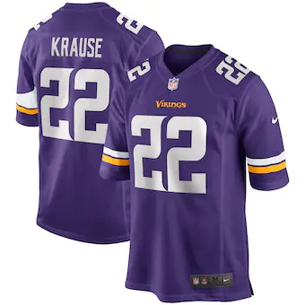 mens nike paul krause purple minnesota vikings game retired